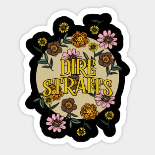 Dire Straits Name Personalized Flower Retro Floral 80s 90s Name Style Sticker